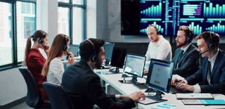 CallSight Dashboard showing call center analytics including CSAT scores, handle times, and topic analysis